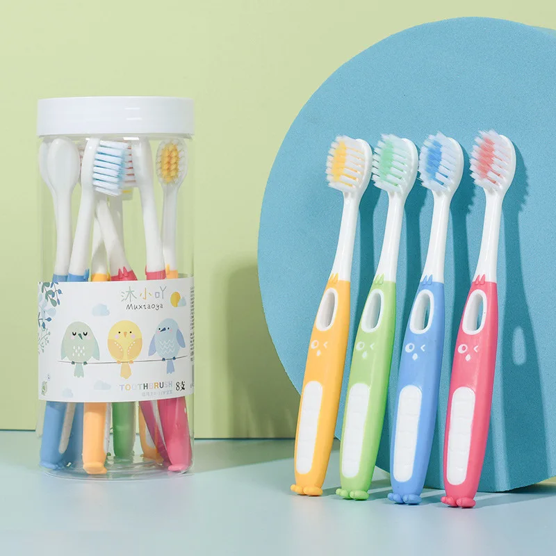 8High-End Children's Soft-Bristle Toothbrush3-6-12Family Pack Years Old Home Cute Cartoon Cyber Celebrity Hot Sale