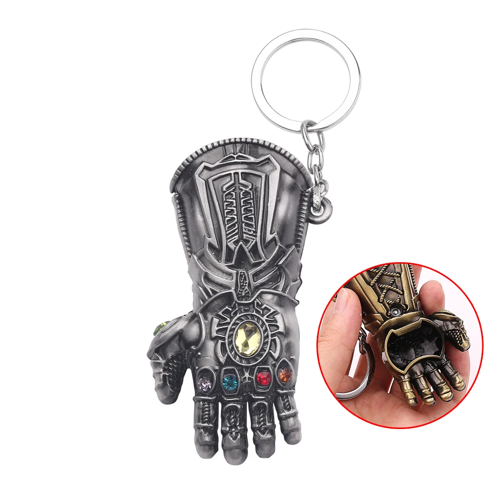 דיסני הנוקמים תאנסו Infinity Gauntlet בקבוק פותחן מפתח שרשרת תרמיל אביזרי ילדים Keychain מחזיק תליון מתנה