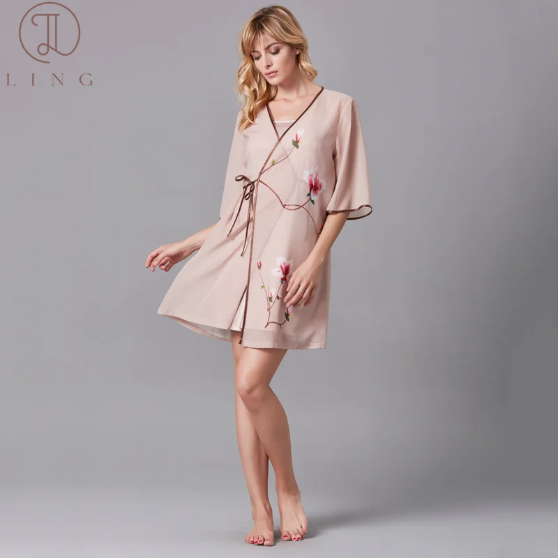 Комплект одежды для сна женский Шелковый атласная одежда домашняя элегантный