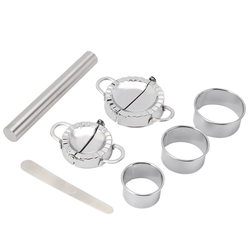 

New Dumplings Maker,7 Pack Stainless Steel Easy Pie Ravioli Empanadas Press Mold,Pierogi Cutter Wrappers Pastry Making Tools
