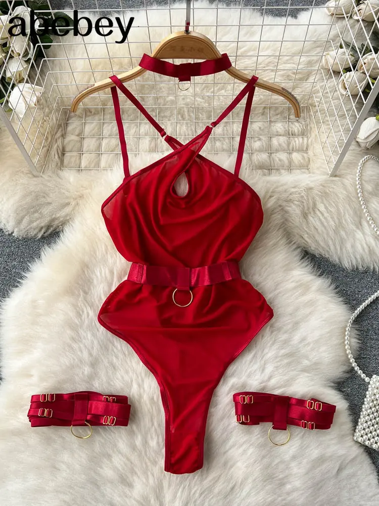 

Mesh Transparent Sexy Bodysuits 2023 Design Slim Underwear Thin Rompers Fashion French Sweet Summer Camisole Playsuits