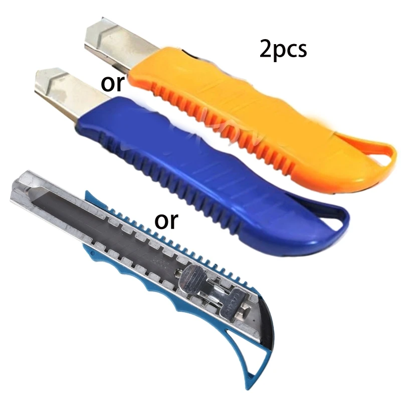 

2 pcs Practical Box Cutters Utility Knife Retractable Compact Extended for Heavy Duty Office Home DIY Arts Crafts Drop Shipping