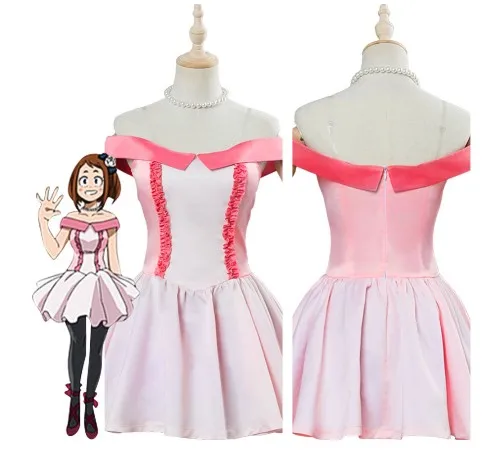 

My Hero Academia Boku No Hero Academia Ochako Uraraka Cosplay Costume Fancy Women Pink Dress Outfit Carnival Cosplay Costum