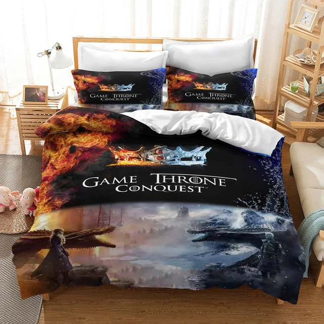 

3D Printed Bedding Set Duvet Cover Pillowcase US/EU/UK Full Size Queen King Bed Quilt Cover Set NO Bed Linen Thrones Comforter