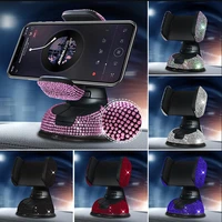 diamond studded car mobile phone holder crystal air outlet cell phone stand dashboard auto navigation suction cup shelf women