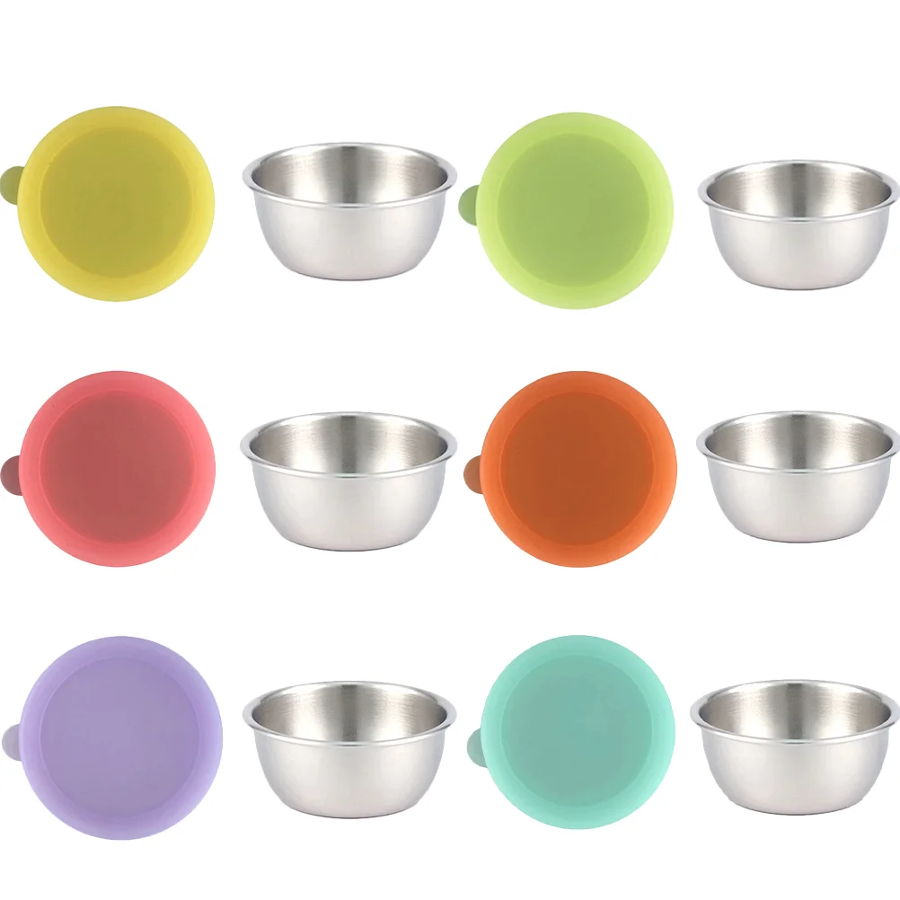 

Sauce Cups Dipping Dish Metal Condiment Containers Bowl Cup Ramekins Lunch Small Round Dishessteel Dressing Stainless Salad