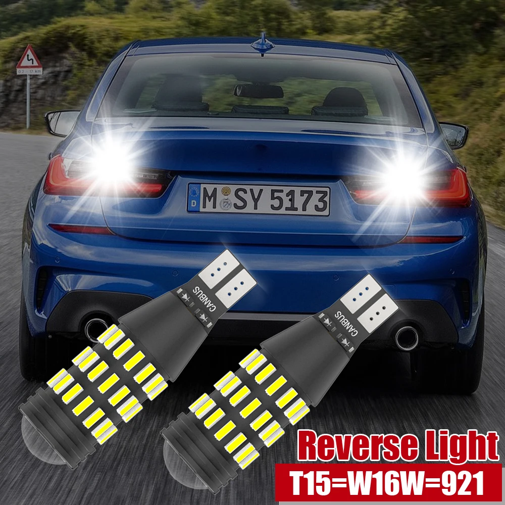 

Светодиодная лампа задсветильник хода W16W T15 921 Canbus для BMW E81 E87 E88 E82 E92 E90 E91 E60 F07 F11 E61 1 3 5, 2 шт.