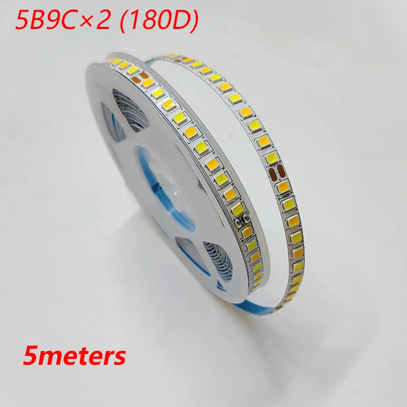 5meters 2835-7mm-180D dual colors LED strip for repairing chandeliers, LED ribbon 5B9CX2colors（2 welding point）