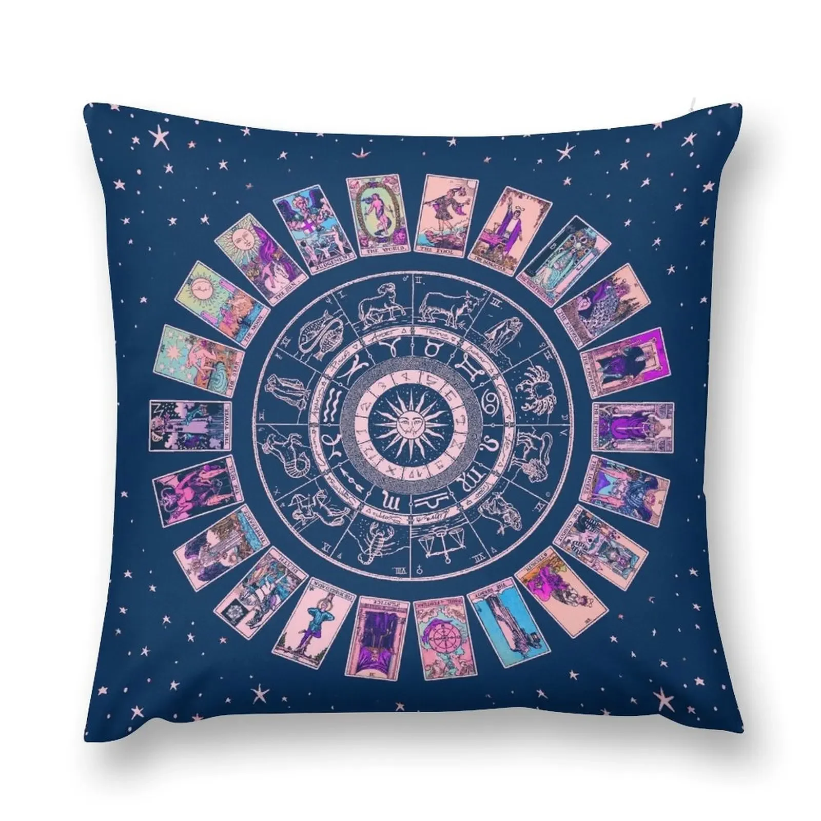 Пастельная готическая подушка зодиака астрологическая карта и основные арканы