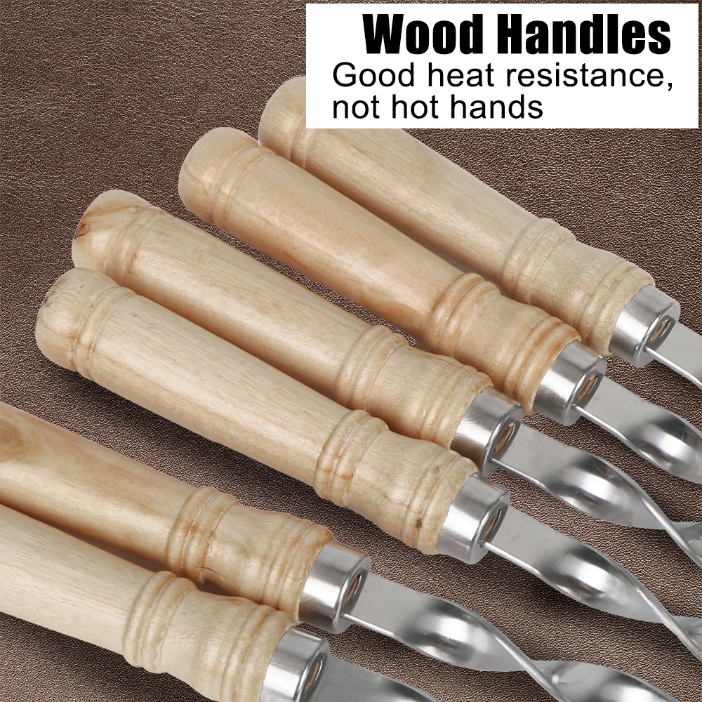 21 65-дюймовые Вилки Для Шашлыка С Длинной Ручкой Деревянные Щипцы Иглой Из