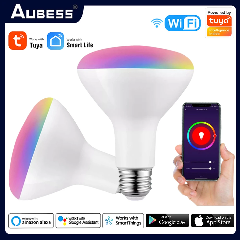 Умная лампа Tuya Wifi E26 RGB с регулируемой яркостью