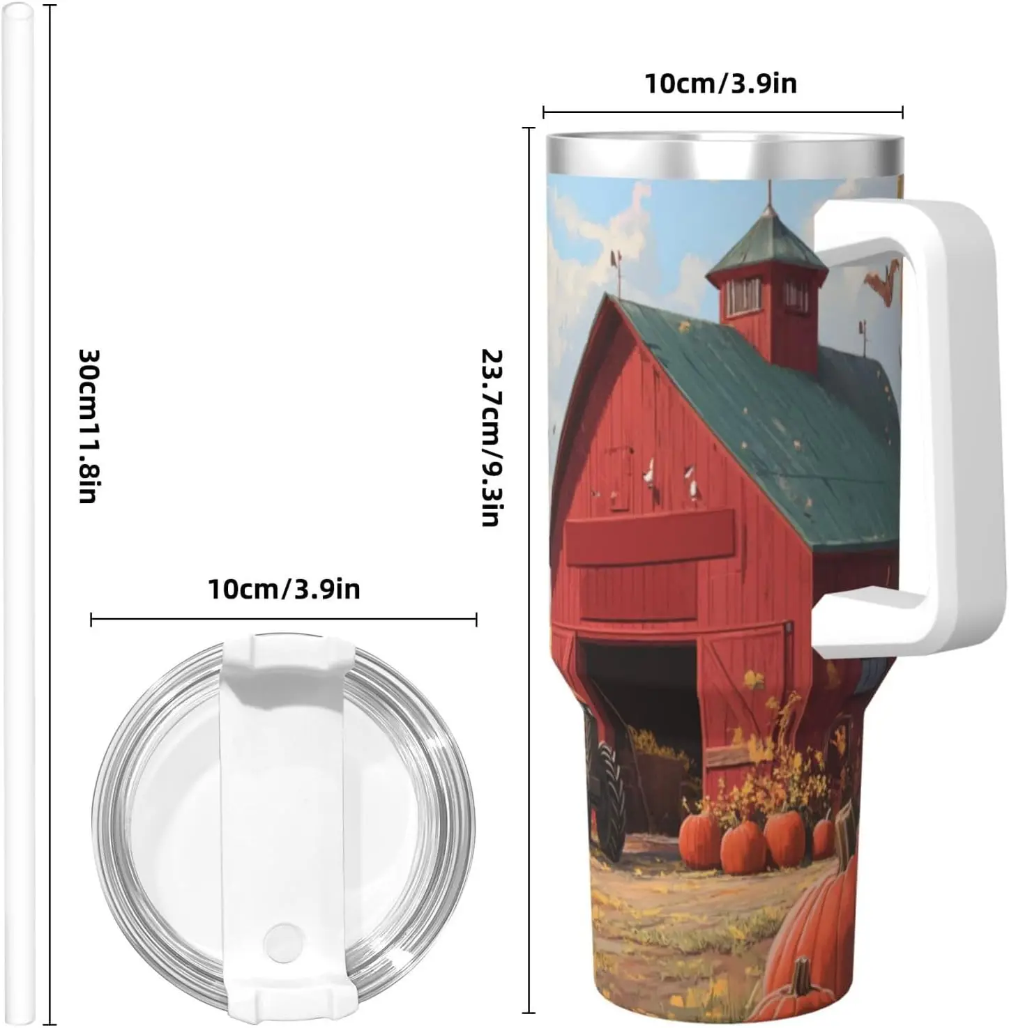 Осенний сарай на День Благодарения Тыква кленовый лист 40 унций кувшин со льдом с