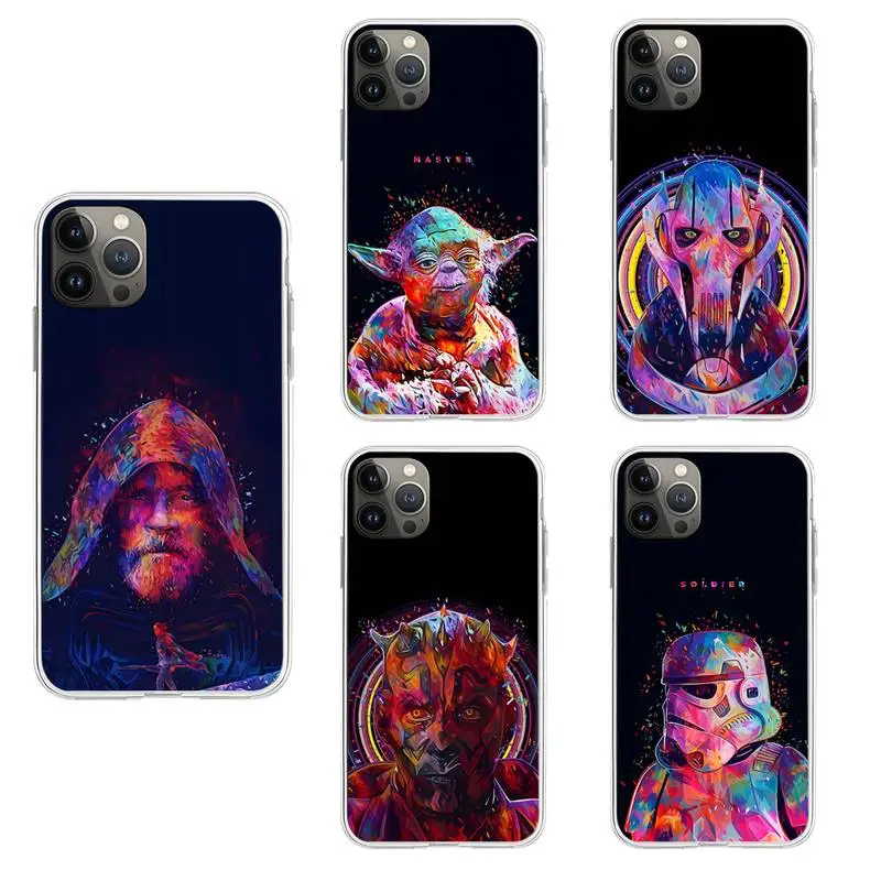 

Stars Wars Watercolor Phone Case Cover for Samsung S6 S7edge S8 S9 S10 S20 S30 Plus E S21 Ultra Fe Transparent
