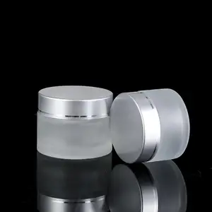 100G Frosted Glass Refillable Ointment Bottles Empty Cosmetic Jar Pot Eye Shadow Face Cream Container