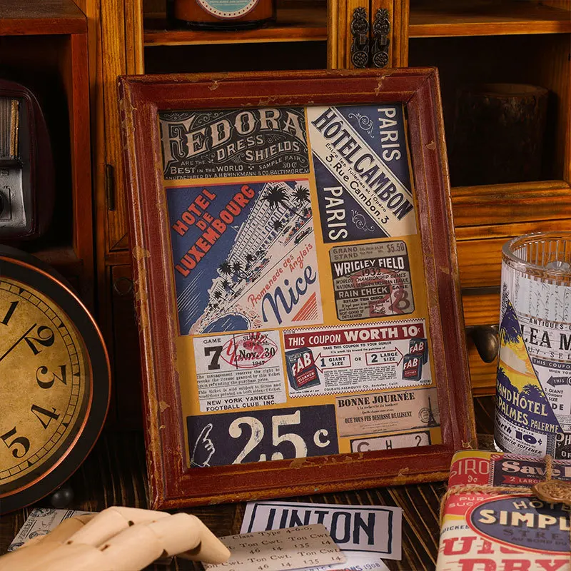 

50Pcs Retro Years Scrapbooking Decorative Background Journal Album Collage Craft Supplies Phone Case Laptop Aesthetics Sticker