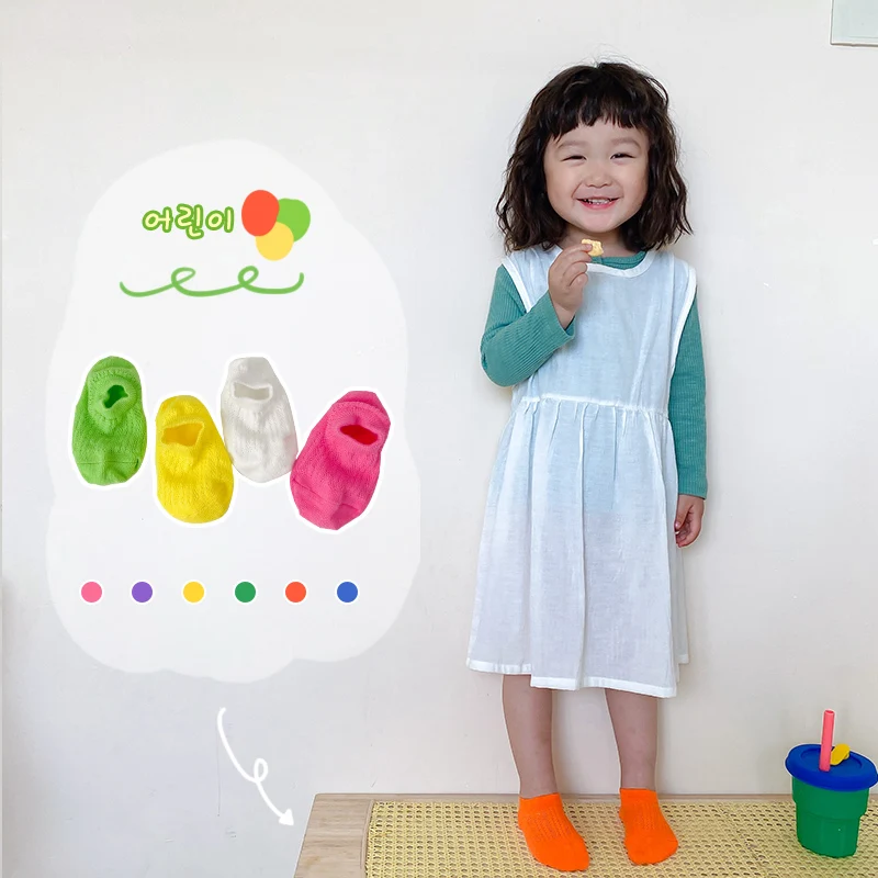 

4 pairs/multiple spring and summer high elastic simple children's socks solid color boys and girls socks 1-5 years old