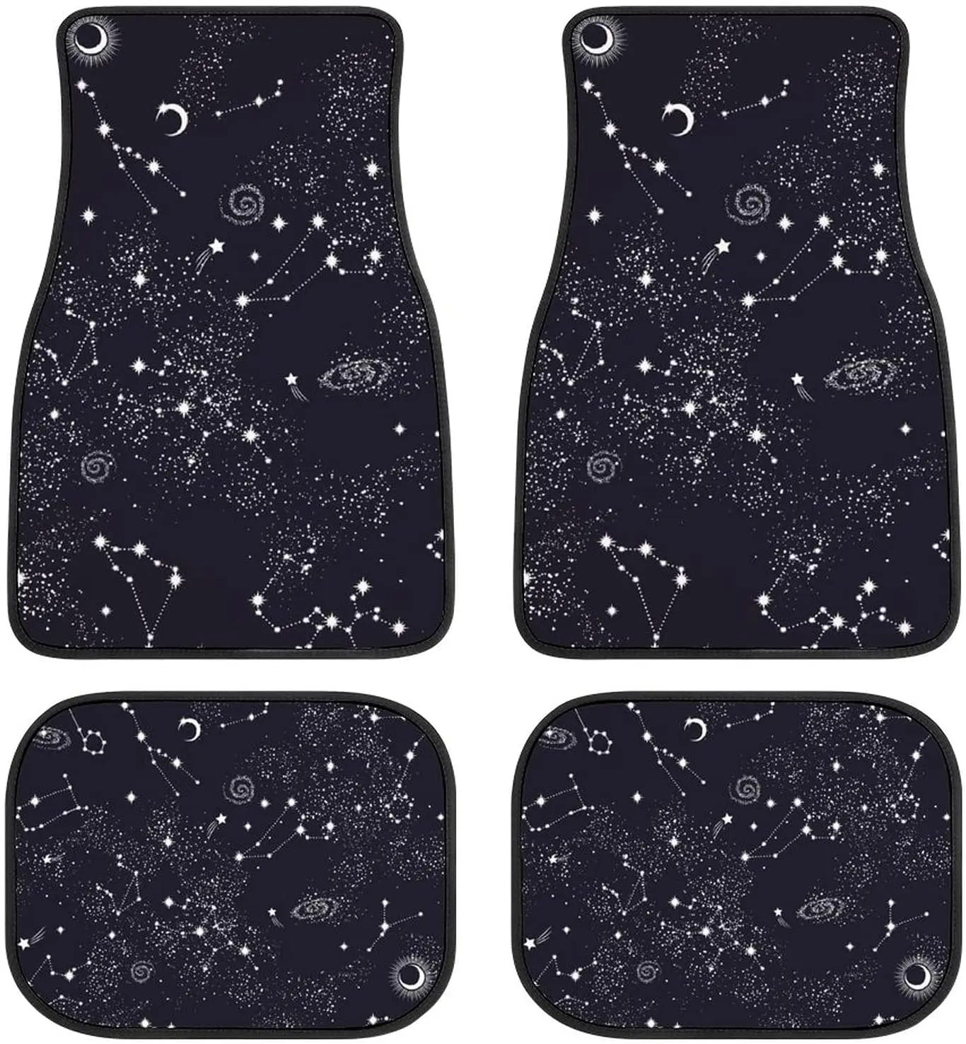 

Bagea-Ka Stars Moon Planet Space Galaxy Universe Pattern Car Floor Mats 4-Piece Front & Rear Protection Set Carpet Universal All