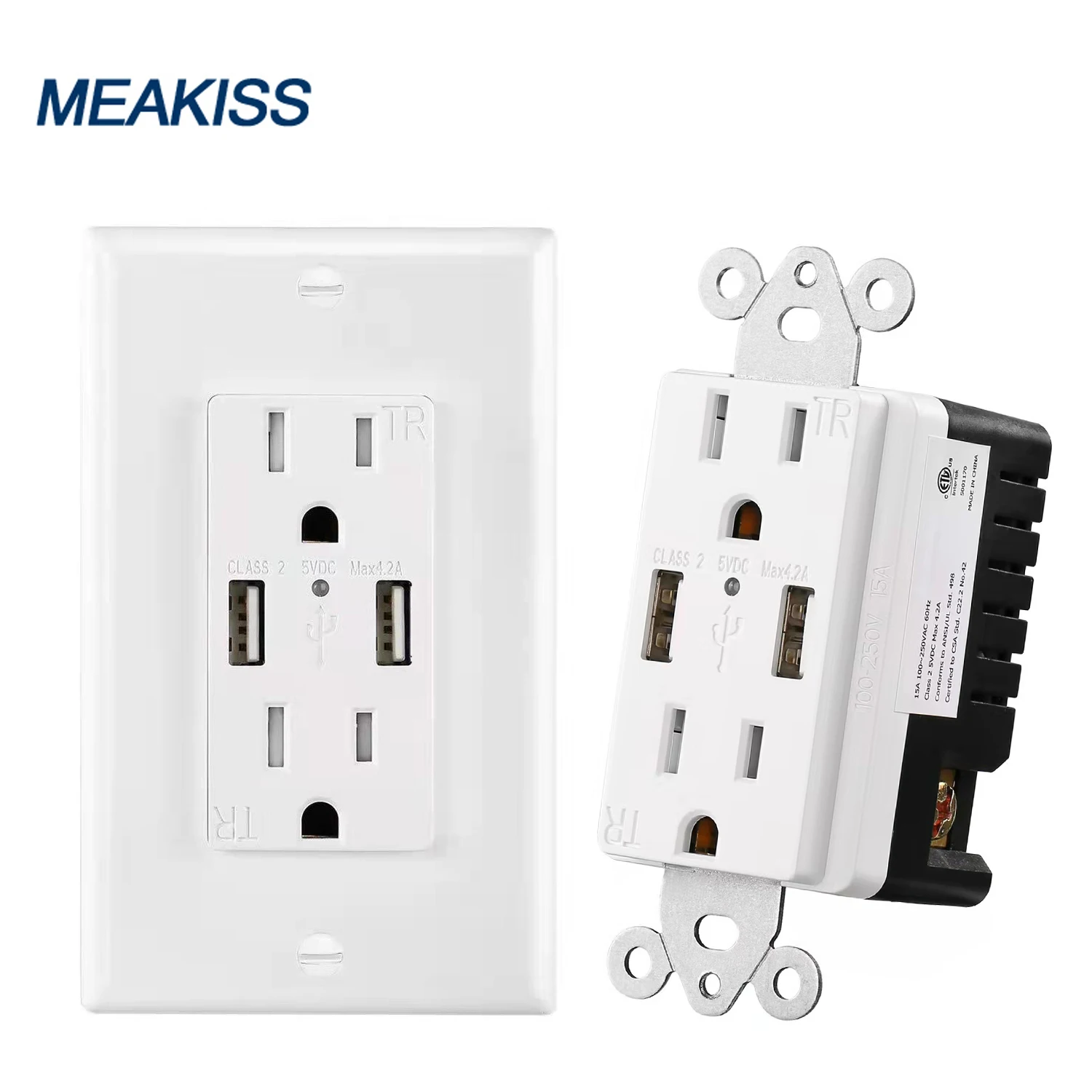 

MEAKISS USB socket 5V 4.2A fast charging appliance plug PC fireproof household shell material electric socket
