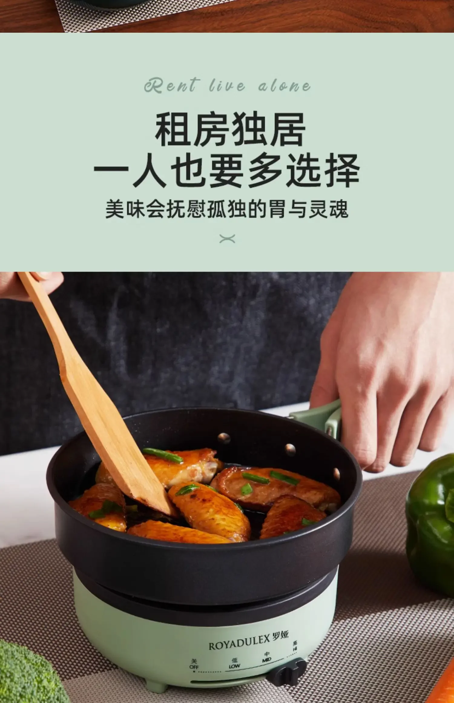 Портативная электрическая сковорода Royalford 220 В-легкая и съемная для легкой