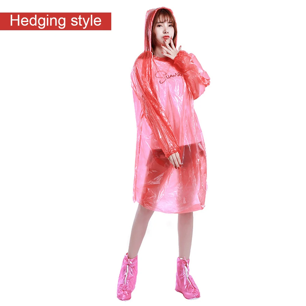 

Disposable Adult Emergency Rain Coat Random Color Poncho Hiking Camping Hood Motorcycle Rainwear Protective Gears Raincoats