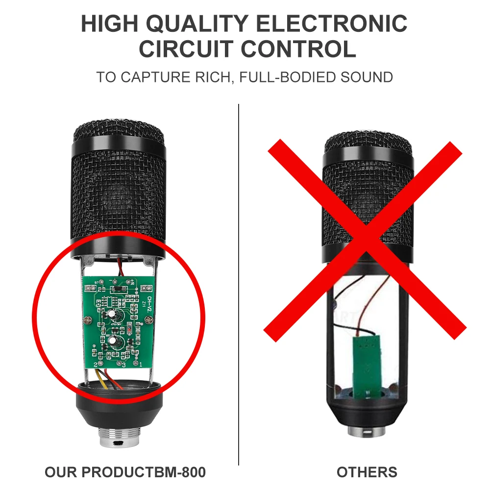 microfone bm 800 studio microphone professional microfone bm800 condenser sound recording microphone for computer free global shipping