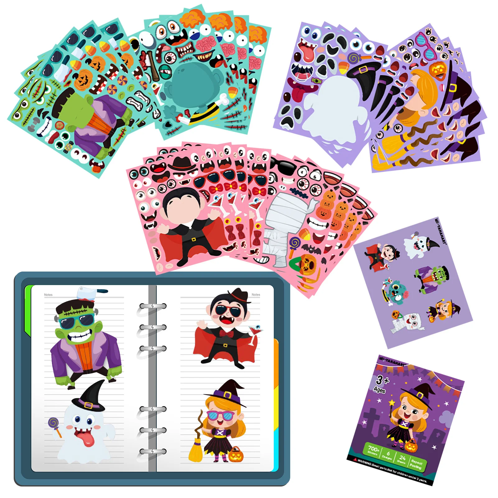 

Halloween Party Games Stickers Make Your Own Face For Halloween Make Your Own Halloween Stickers DIY Kids Toddlers Trick Or