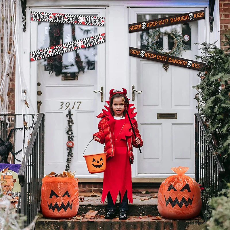 

1pcs large size Halloween Plastic Pumpkin Bag Leaf Trash Bag Halloween Party Props Decor For Yard Outdoor Garden Lawn Decoration