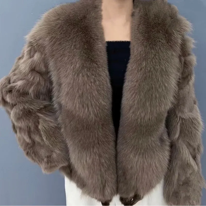 Новинка 2023 стильное модное пальто богини из лисьего меха ароматное короткое