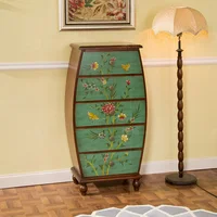 High quality American drawer cabinet entrance corridor cabinet antique hand-painted antique storage cabinet chest drawers