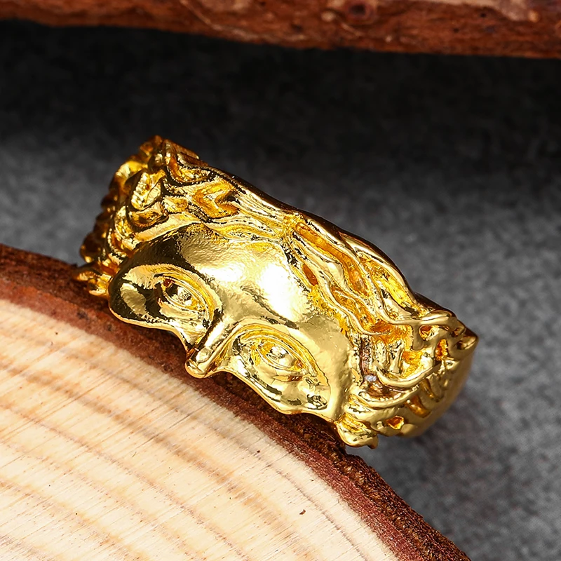 Винтажное открытое кольцо золотого цвета