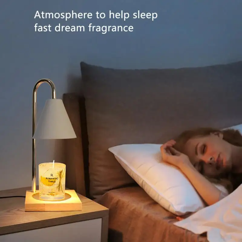 

Aromatherapy LED Light Wax Melting Table Lamp Retro Nostalgic Log Base Table Lamp Plug-in Dimming Indoor Night Light Decoration