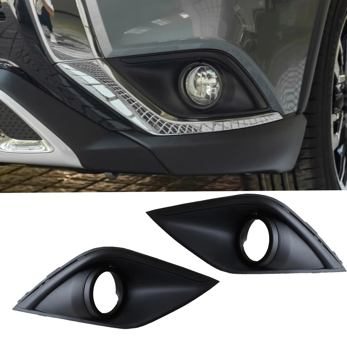 

Противотуманная фара для переднего бампера автомобиля 6400J683 6400J684, облицовочная решетка для Mitsubishi Outlander 2019 2020, черный пластик, 1 пара