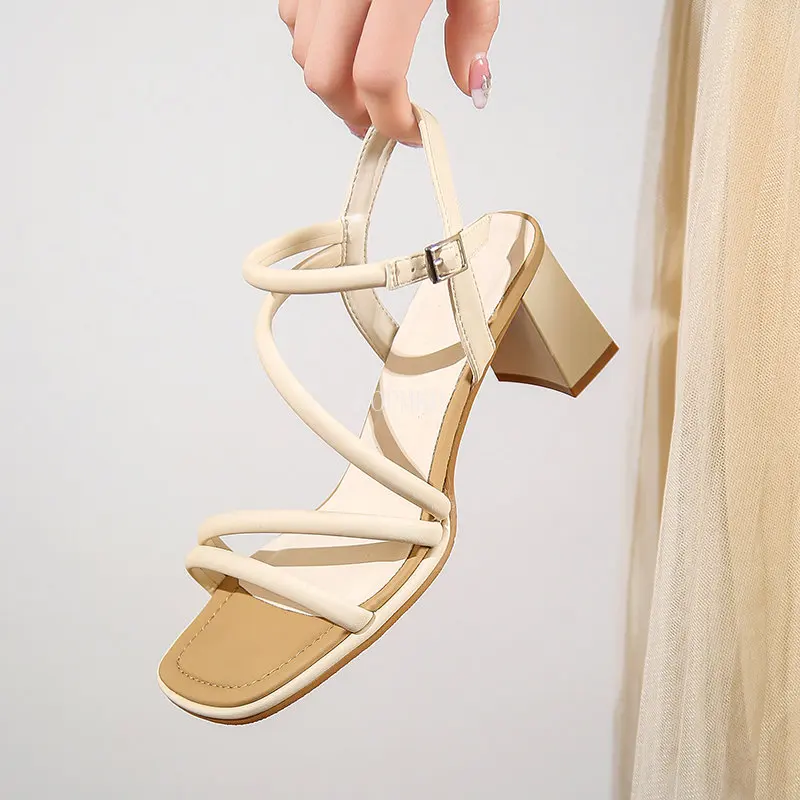 

Женские сандалии-гладиаторы на высоком каблуке, Размеры 35-43