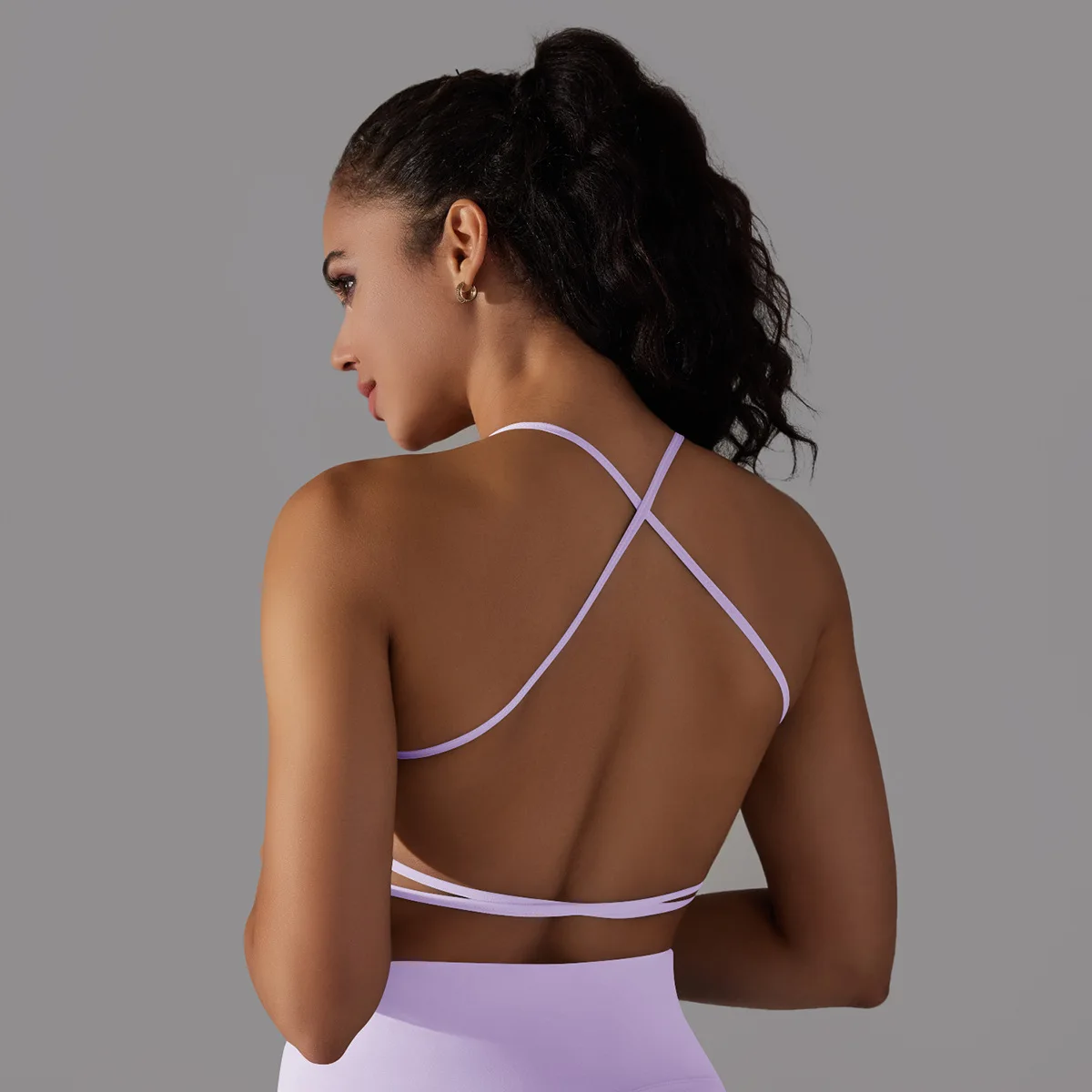 Sports Top Bra Cross Straps Gym Workout Yoga Vest Women High Impact Fitness Bralette Push Up Running Tight Padded Underwear