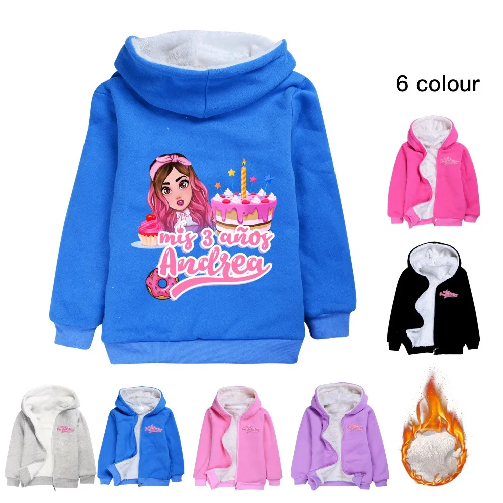 

Mis Pastelitos Clothes Kids Warm Thick Velvet Hoody Jacket Boys Baby Girls Zipper Outerwear Children's Coat