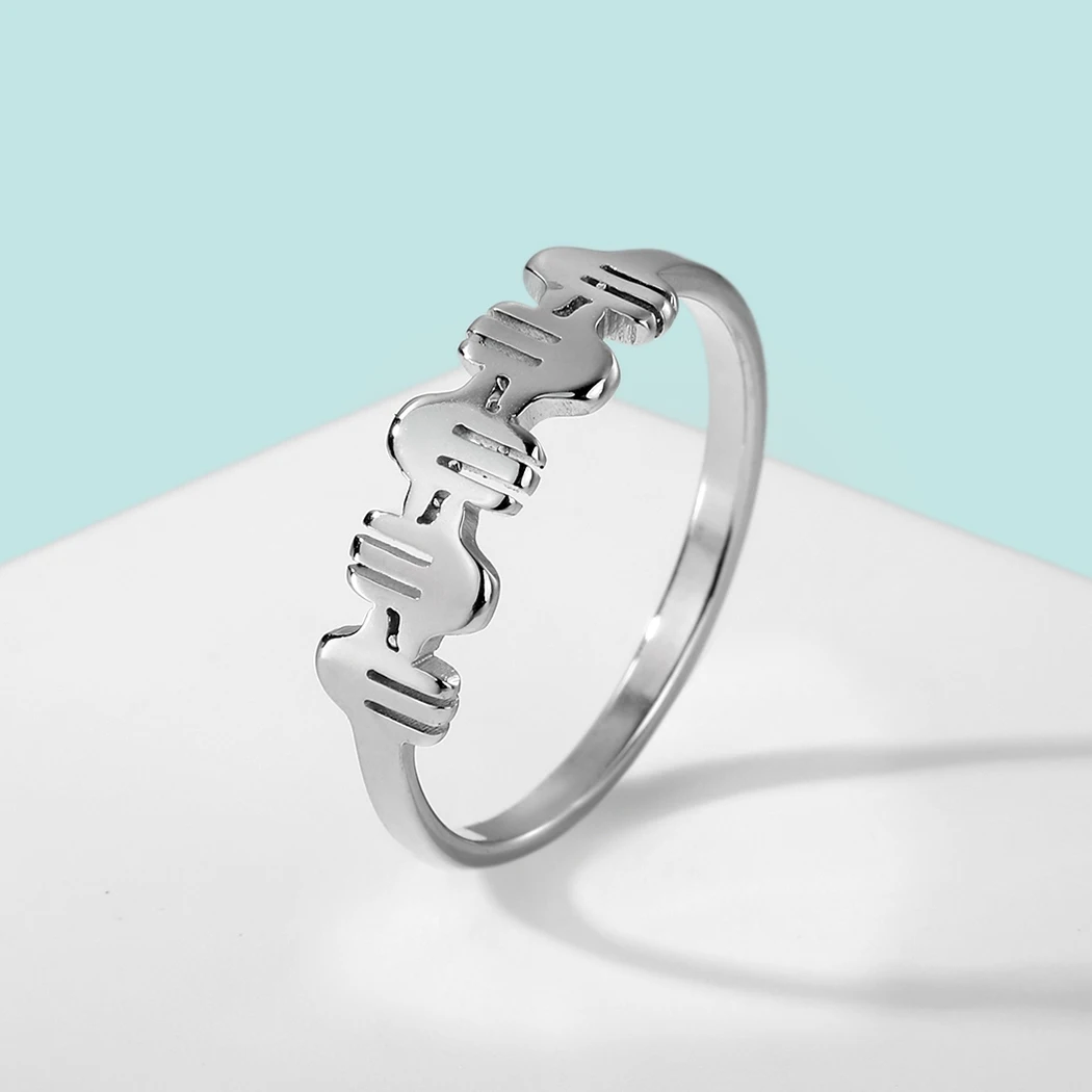 

Simple Geometric Holding Hands Rings for Women Men Stainless Steel Gothic Stackable Promise Ring Minimalist Couple Ring Set