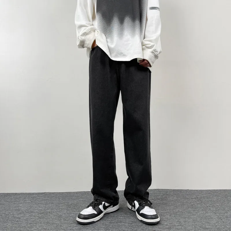 Summer 5 Colors Wide Leg Jeans Men Fashion Casual Straight Jeans Men Streetwear Hip Hop Loose Denim Pants Mens Trousers S-2XL