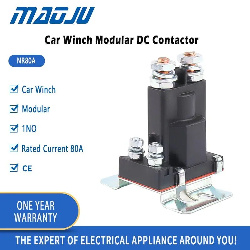 

Контактор постоянного тока 1NO 12V 24V 36V 48V Катушка 80A автомобильная лебедка вилочный погрузчик обработка NR80A твердотельный контактор