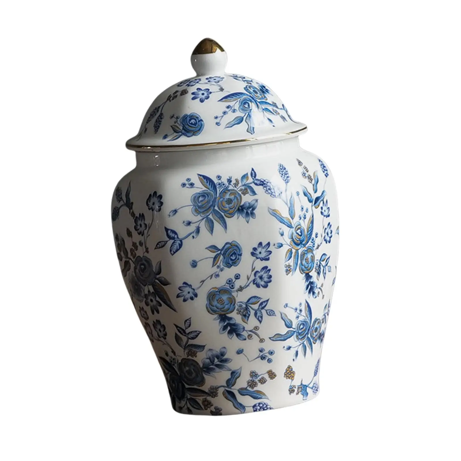 

Ceramic Ginger Jar Storage Oriental Style Flowerpot Canister Flower Vase