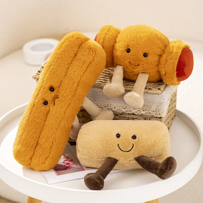 

Small Size Cartoon Figure Pretzel Crossant Toast Bread Doll $ Pendent Food Toy Stuffed Plush Backpack Decor Birthday Gifts