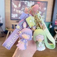 bubble girl keychain cartoon cute doll keyring fashion couple phone bag ornament key chain car pendant accessories birthday gift