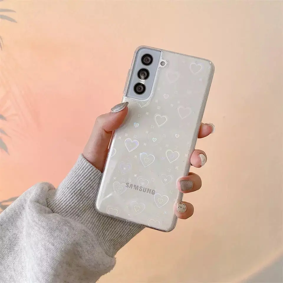 Чехол для телефона Laser Love heart Samsung Galaxy S20 S21 S22 Note20 Plus Ultra FE Lite A12 A21s A31 A32 4G 5G A50 A51 A52 A71 A72 -