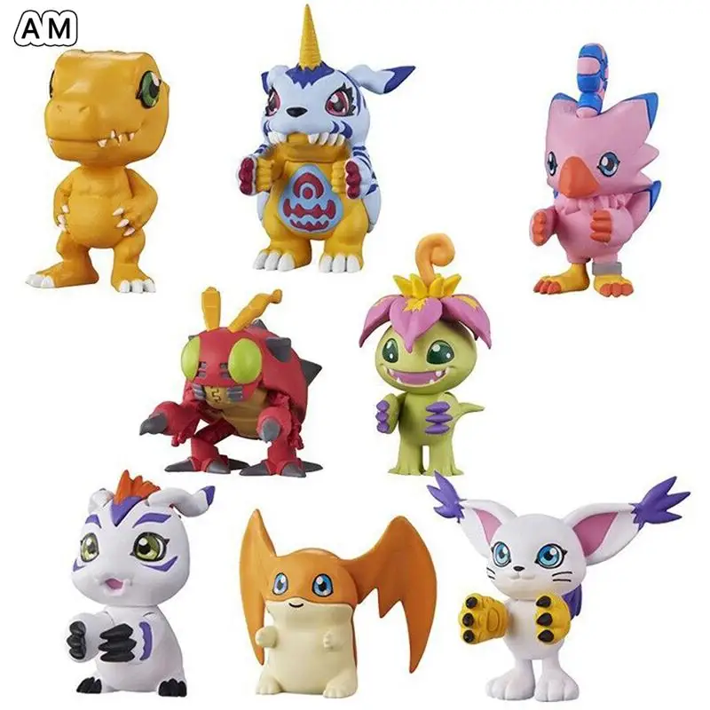 

8Pcs Anime Digimon Adventure Action Figure Agumon Gabumon Piyomon Tentomon Digital Monster Doll PVC Collectible Model Toy Gift