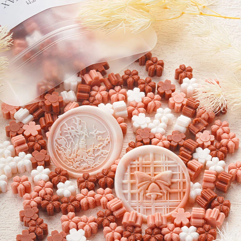 

200pcs Sakura Sealing Wax Beads Seal Envelope Stamp Wax Beaded For Retro Wedding Crafts Decor Ancient Stamp Card Making Tools
