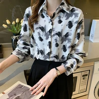 women shirt spring leopard print hong kong style loose all match top fashion elegant thin shirt camisas de mujer ladies tops