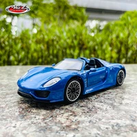 msz 132 porsche 918 spyder alloy car model childrens toy car die casting boy collection gift pull back function