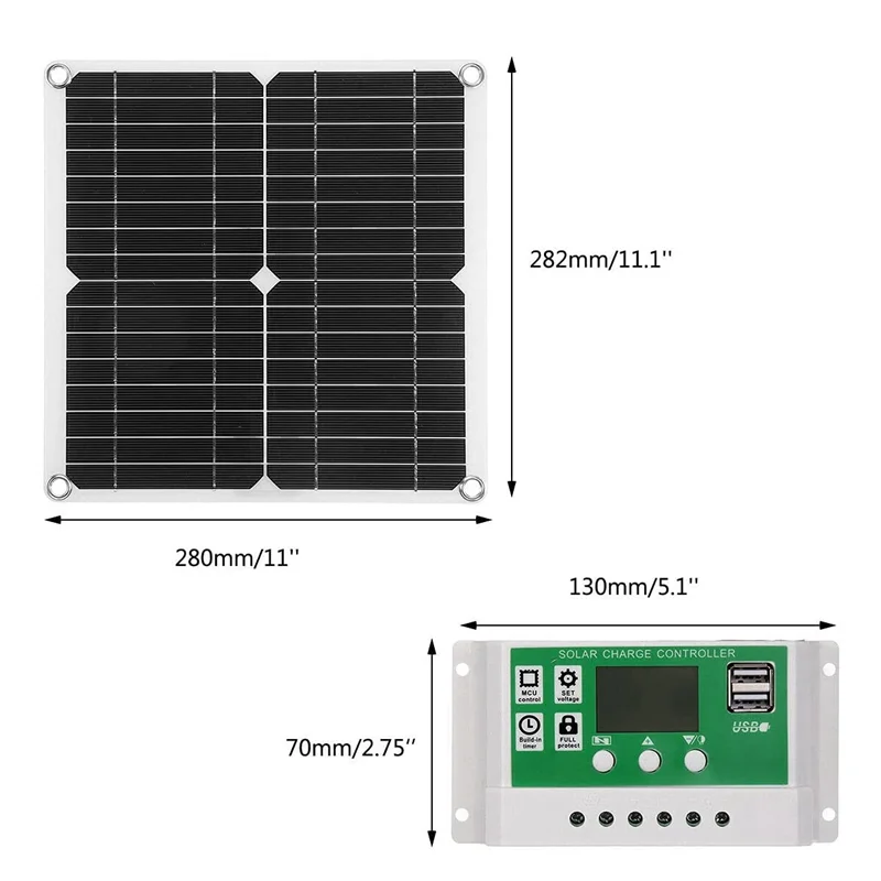Фото Солнечная панель BSY-910-IP28 12Вт 18В с контроллером 10А-200А, подходит для путешествий, альпинизма, скалолазания и т.д. №5