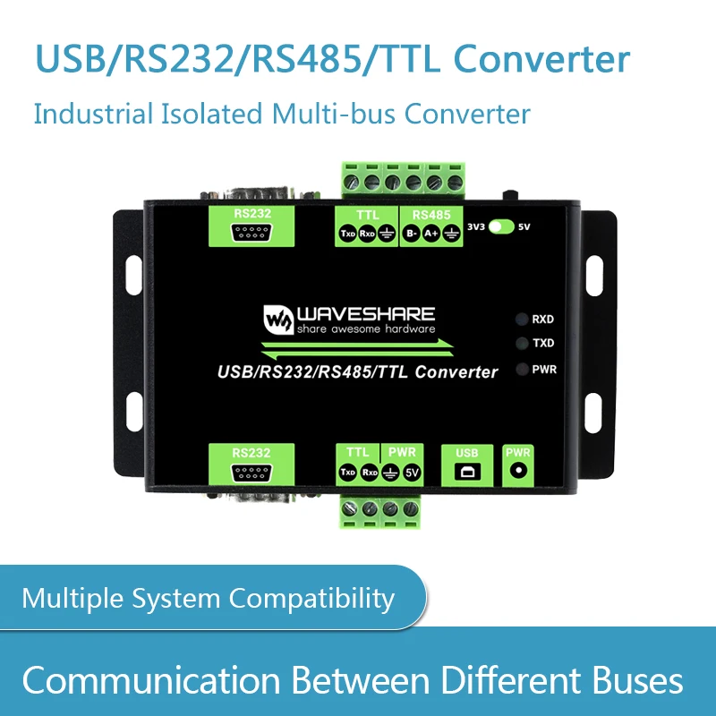 

USB/RS232/RS485/TTL преобразователь промышленного класса, изолированный многошиновый преобразователь, совместимый с Windows 11/10/8.1/8/7/XP