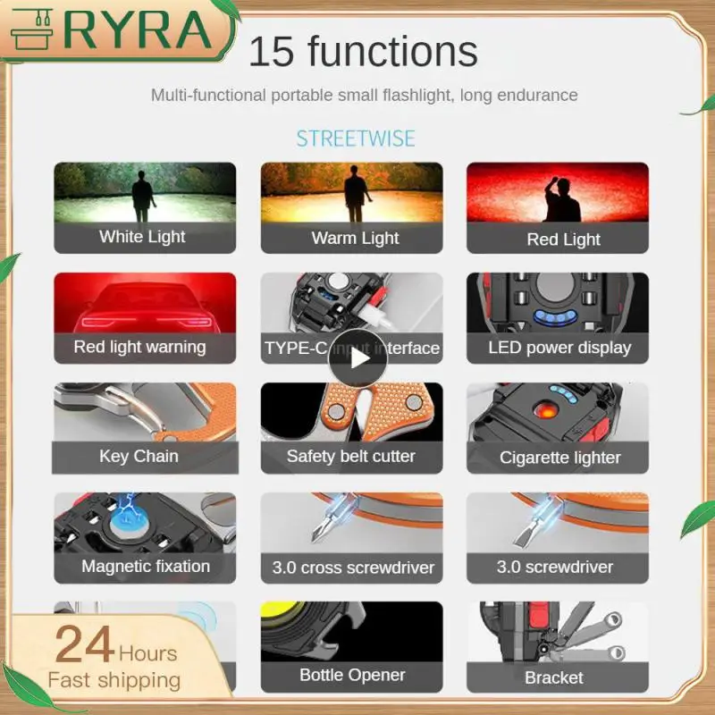 

Портативный фонарик для кемпинга, компактный, с Usb-зарядкой