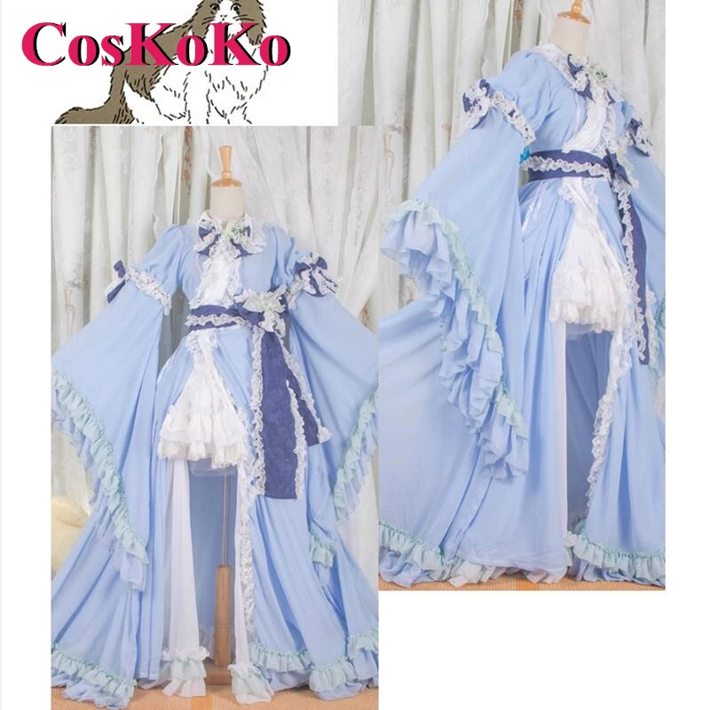 

CosKoKo Saigyouji Yuyuko Cosplay Anime Game Touhou Project Costume Gorgeous Sweet Formal Dress Women Party Role Play Clothing